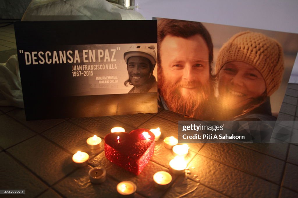 Messages, candles and picture of Juan Francisco Villa...