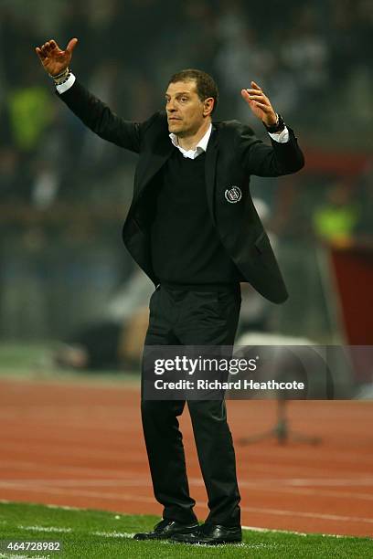 Besiktas manager Slaven Bilic during the 2nd leg of the UEFA Europa League Round of 32 match between Besiktas and Liverpool at the Ataturk Olympic...