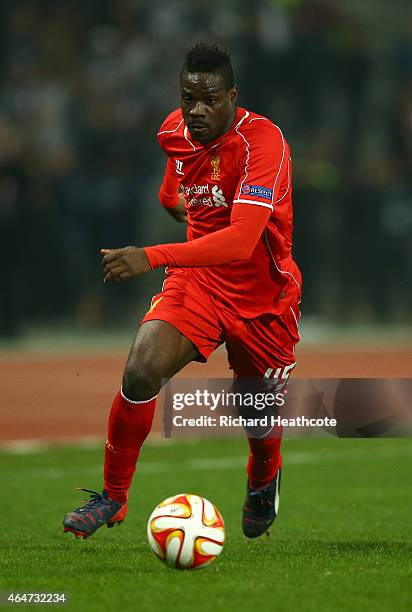 Mario Balotelli of Liverpool during the 2nd leg of the UEFA Europa League Round of 32 match between Besiktas and Liverpool at the Ataturk Olympic...