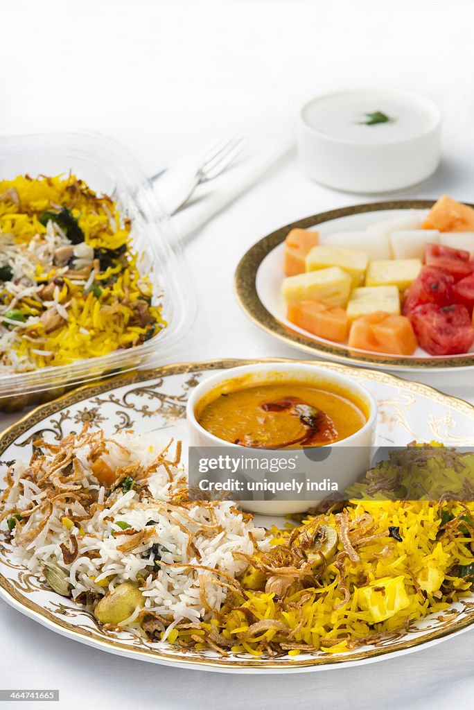 Special Avadh Biryani served in a plate