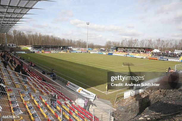 Stadium during the Regionalliga Suedwest match between SV Elversberg and 1. FC Saarbruecken on February 28, 2015 in Neunkirchen, Germany.