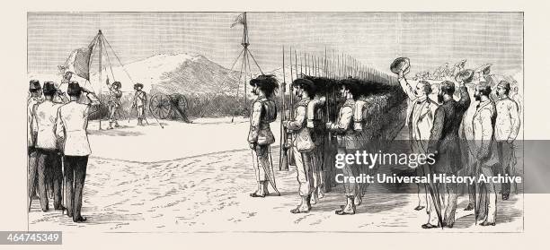 The Italian Occupation Of Massowah, Red Sea, Hoisting The Italian Flag.