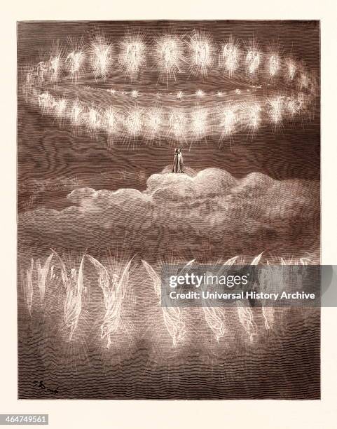 The Angelic Wreaths, By Gustave Dore. Dore, 1832 - 1883, French. Engraving For The Purgatorio Or Purgatory By Dante Alighieri. 1870, Art, Artist,...