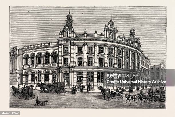 The New Vestry Hall And Library, Charing Cross Road, London, Engraving 1890, UK, U.k., Britain, British, Europe, United Kingdom, Great Britain,...