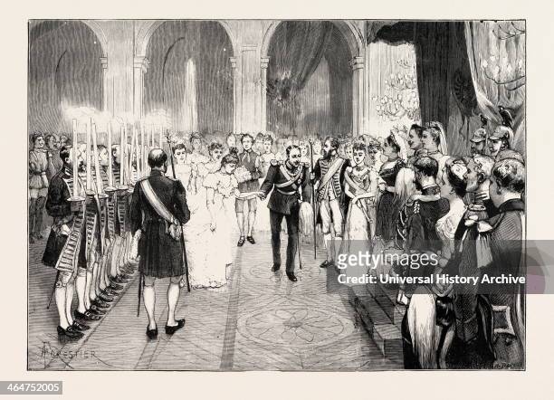 The Royal Marriage At Berlin, Germany: Torch-dance At The Royal Palace; Prince Frederick Charles Of Hesse And Princess Margaret Of Prussia 1893...
