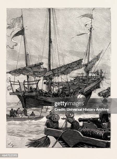 From Hong Kong To Macao In A Torpedo Boat, Close Quarters, Engraving 1890, Engraved Image, History, Arkheia, Illustrative Technique, Engravement,...