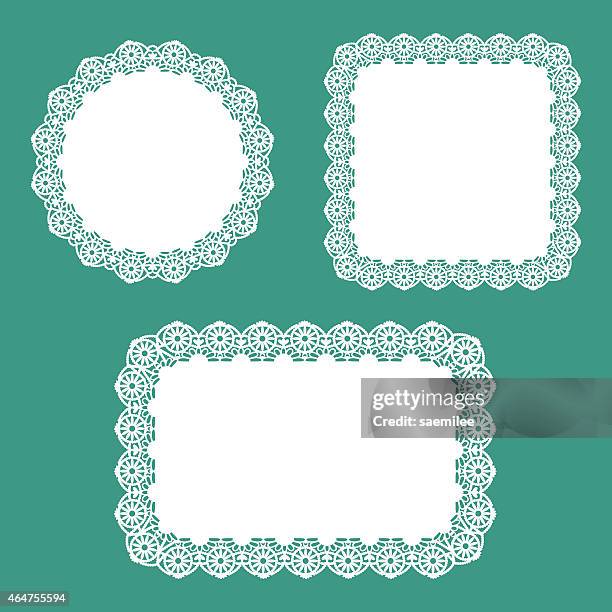 doily set - vintage lace stock illustrations