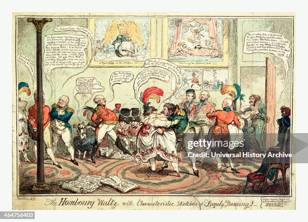 The Hombourg Waltz, With Characteristic Sketches Of Family Dancing, Knahskiurc, Fect., London : Published May 4, 1818 By G. Humphrey, 27 St. James's...