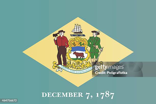 flag of delaware - delaware state flag stock illustrations