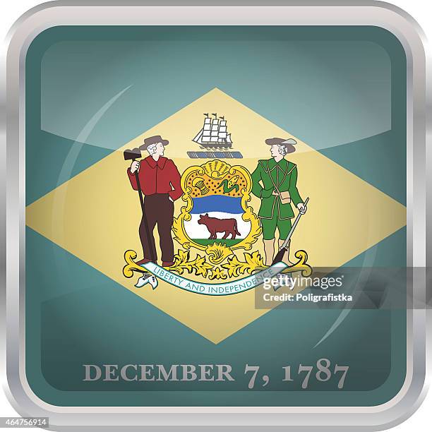 flag of delaware - delaware state flag stock illustrations