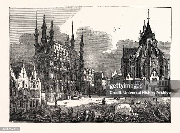 The Townhall And Church Of St. Peter, Louvain, Belgium.