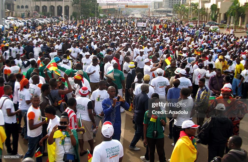 Protest against terrorist group Boko Haram in Cameroon's capital