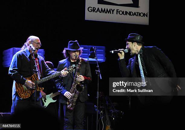 Musicians Steve Cropper, Boney James and Gavin DeGraw perform at "A Song Is Born" the 16th Annual GRAMMY Foundation Legacy Concert held at the...