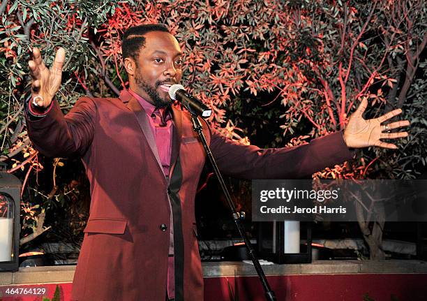 Host will.i.am onstage at the will.i.am hosted third annual TRANS4M concert benefitting the i.am.angel Foundation at Avalon on January 23, 2014 in...