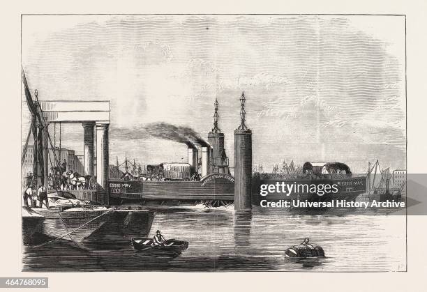 New Steam Ferry-boat For The Thames, The Jessie May, Launched On Saturday, February 26th Engraving 1876, London, UK, Britain, British, Europe, United...