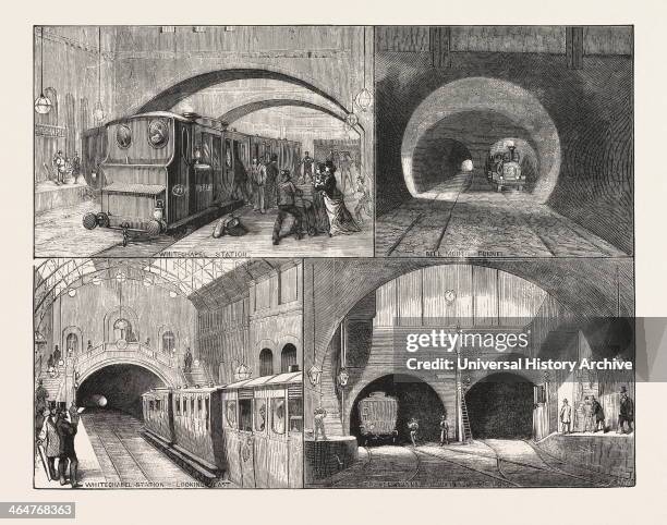 New Route To Brighton, Via The East London Railway, Sketches Between Whitechapel And New Cross, London, Engraving 1876, UK, Britain, British, Europe,...