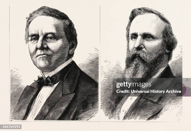 The Presidental Contest In America, Samuel Tilden, The Democratic Candidate And Rutherford Hayes, The Republic Candidate, Engraving 1876, Us, USA,...