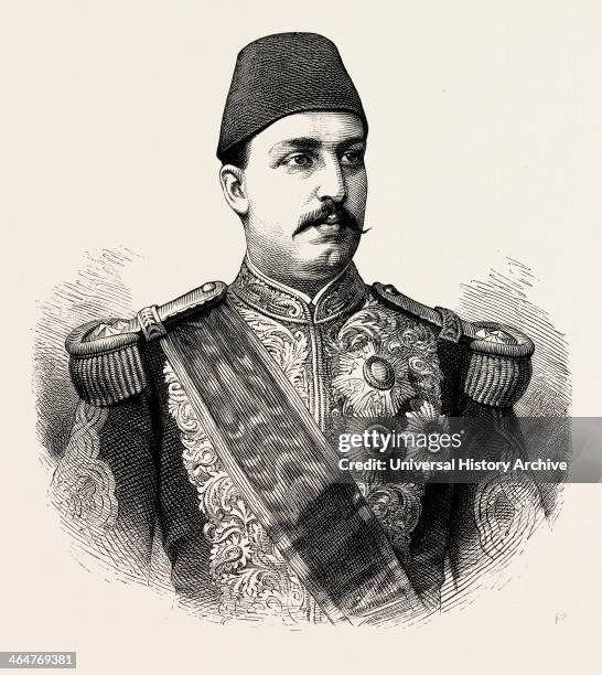 The Khedive Tawfeek. Egypt, Engraving 1879. Hh Muhammed Tewfik Pasha, Tawfiq Of Egypt, 30 April Or 15 November 1852 ð 7 January 1892, Was Khedive Of...