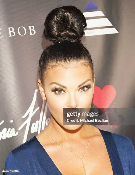 Glamour Model Vivian Kindle attends Caroline Burt DJs At Victoria Fuller's "The Beauty Code: Art Show" at The Redbury Hotel on February 25, 2015 in...