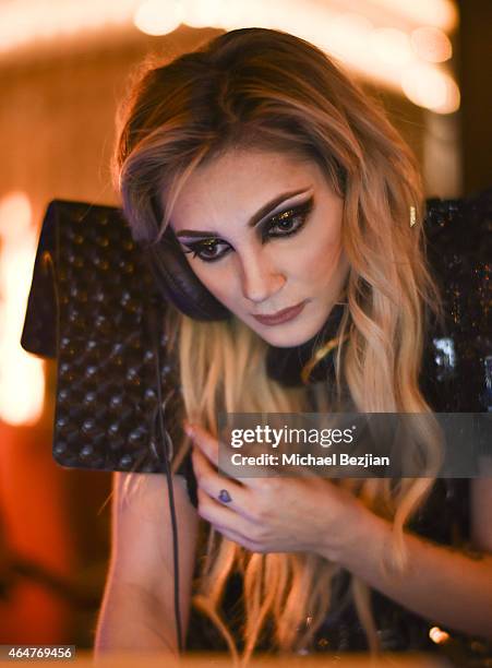 Caroline Burt performs at Caroline Burt DJs At Victoria Fuller's "The Beauty Code: Art Show" at The Redbury Hotel on February 25, 2015 in Hollywood,...