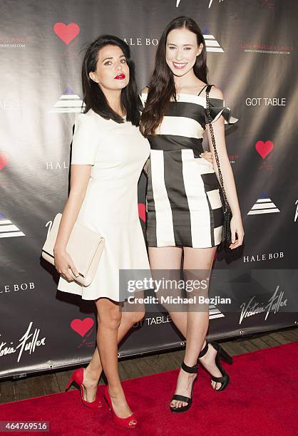 Laura Clare and Jorja Lindsay attends Caroline Burt DJs At Victoria Fuller's "The Beauty Code: Art Show" at The Redbury Hotel on February 25, 2015 in...