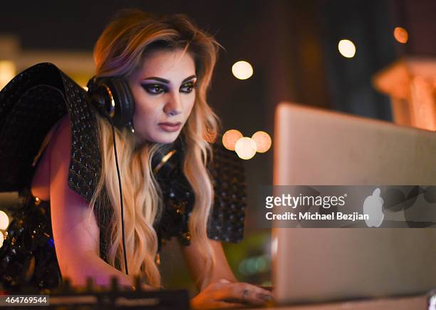 Caroline Burt performs at Caroline Burt DJs At Victoria Fuller's "The Beauty Code: Art Show" at The Redbury Hotel on February 25, 2015 in Hollywood,...