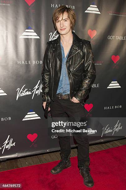 Andrew James Allen attends Caroline Burt DJs At Victoria Fuller's "The Beauty Code: Art Show" at The Redbury Hotel on February 25, 2015 in Hollywood,...