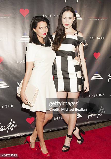 Laura Clare and Jorja Lindsay attends Caroline Burt DJs At Victoria Fuller's "The Beauty Code: Art Show" at The Redbury Hotel on February 25, 2015 in...