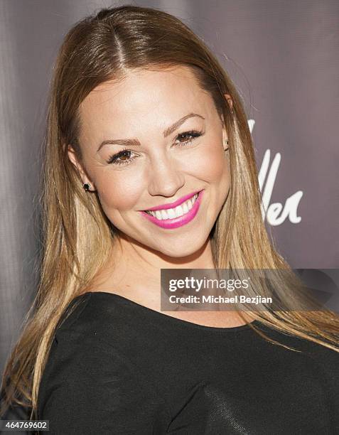 Actress Jessica Hall attends Caroline Burt DJs At Victoria Fuller's "The Beauty Code: Art Show" at The Redbury Hotel on February 25, 2015 in...