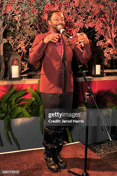 Host will.i.am onstage at the will.i.am hosted third annual TRANS4M concert benefitting the i.am.angel Foundation at Avalon on January 23, 2014 in...