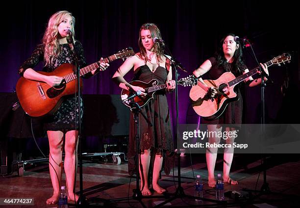 Singers Katy Bishop, Alaina Stacey and Kristen Castro of Maybe April perform at "A Song Is Born" the 16th Annual GRAMMY Foundation Legacy Concert...