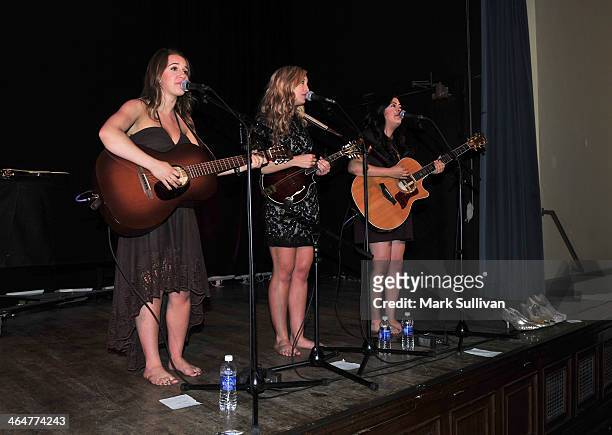 Singers Alaina Stacey, Katy Bishop and Kristen Castro of Maybe April perform at "A Song Is Born" the 16th Annual GRAMMY Foundation Legacy Concert...