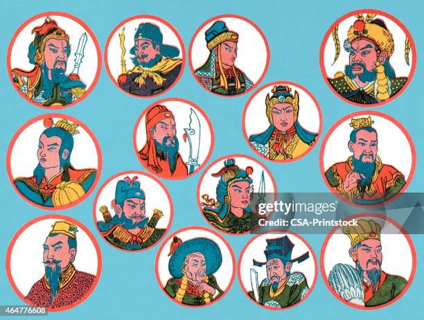 asian leaders pattern - samurai stock illustrations
