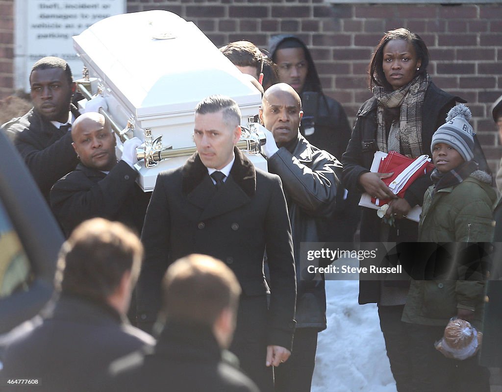 Ejijah Marsh's funeral at St. Matthew's United Church, Ejijah is the three year old boy who wandered out of his building late in the night and froze to death outside on February 19th