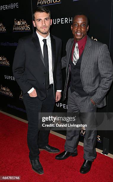 Zane Hijazi and actor Shaka Smith attend the 3rd Annual Noble Awards at the Beverly Hilton Hotel on February 27, 2015 in Beverly Hills, California.