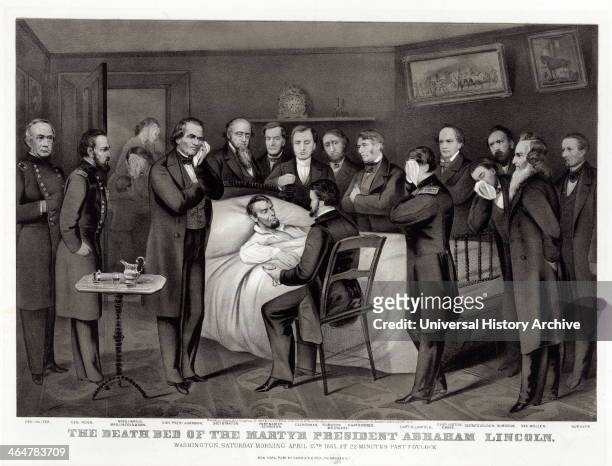 The death bed of martyr President Abraham Lincoln