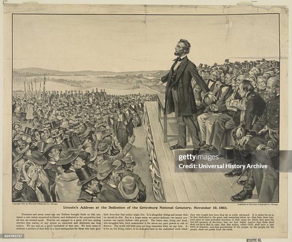 Abraham Lincoln delivering Gettysburg Address
