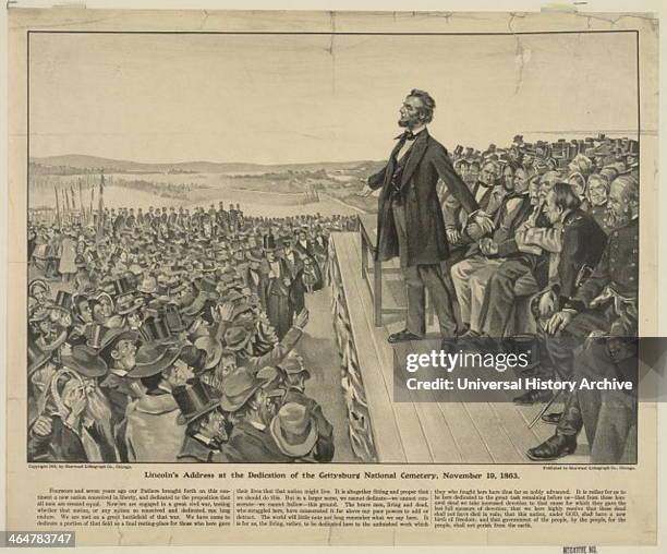 Abraham Lincoln delivering Gettysburg Address