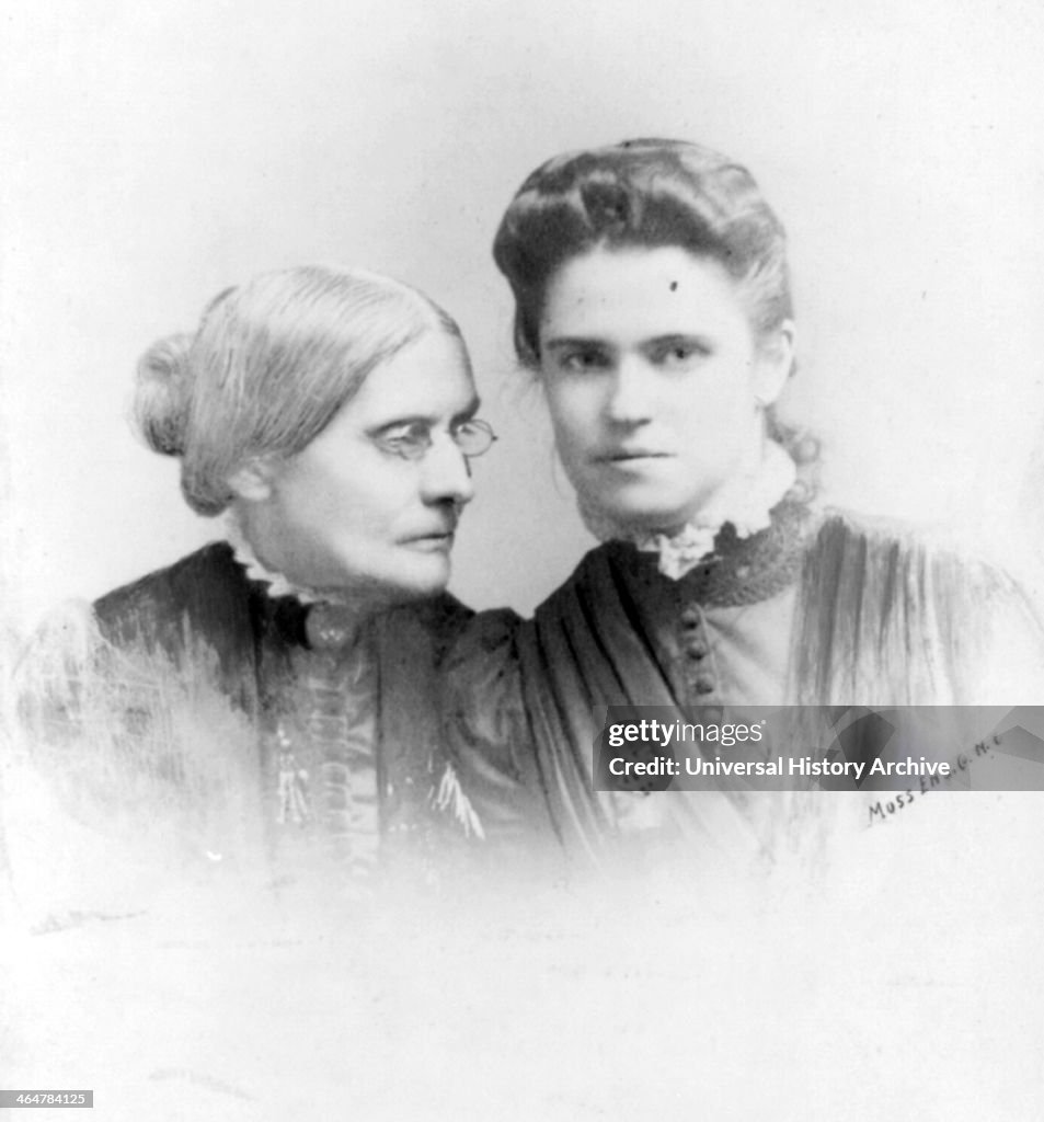 Suffragist Susan Anthony and Rachel Foster Avery