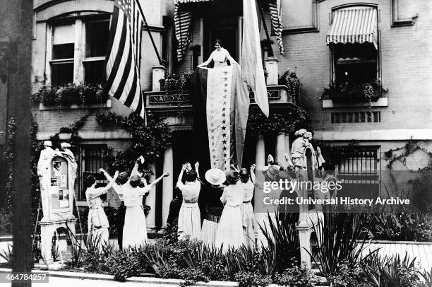 Alice Paul and other women celebrating