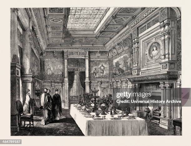 The Paris Exhitition - The Dining Room In The Prince Of Wales's Pavilion, France.