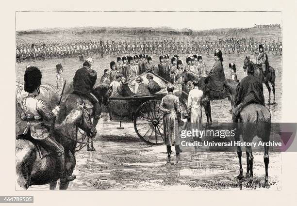 The Prince And Princess Of Wales Presenting New Colours To The Gordon Highlanders At Aberdeen, Engraving 1884, UK, Britain, British, Europe, United...