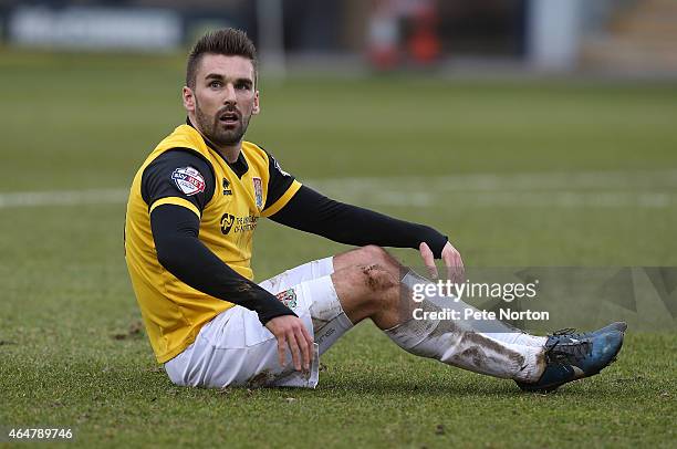 Ricky Holmes of Northampton Town looks on during the Sky Bet League Two match between Shrewsbury Town and Northampton Town at Greenhous Meadow on...