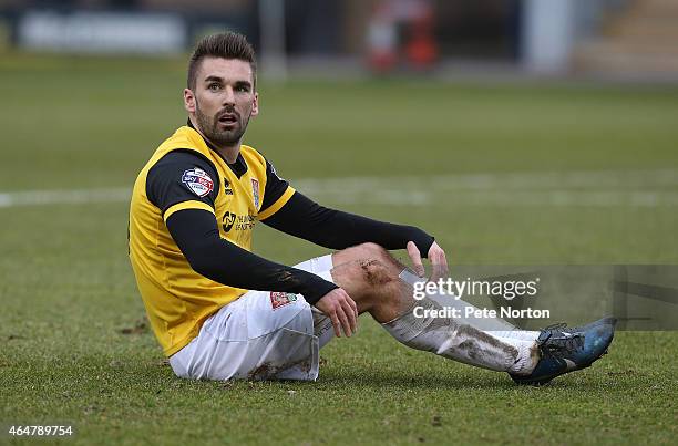 Ricky Holmes of Northampton Town looks on during the Sky Bet League Two match between Shrewsbury Town and Northampton Town at Greenhous Meadow on...