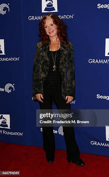 Recording artist Bonnie Raitt attends the 56th GRAMMY Awards Foundation Legacy Concert at The Wilshire Ebell Theatre on January 23, 2014 in Los...