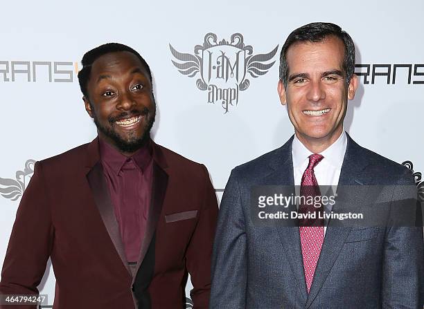 Singer will.i.am and mayor of Los Angeles Eric Garcetti attend the 3rd Annual TRANS4M Concert benefitting the i.am.angel Foundation hosted by...