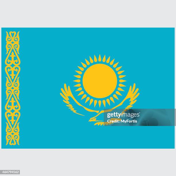 illustrations, cliparts, dessins animés et icônes de drapeau national du kazakhstan - kazakhstan stock