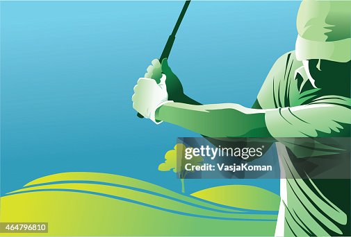 Golf Player Teeing Off - Copy Space Golf Player Teeing Off - Copy Space