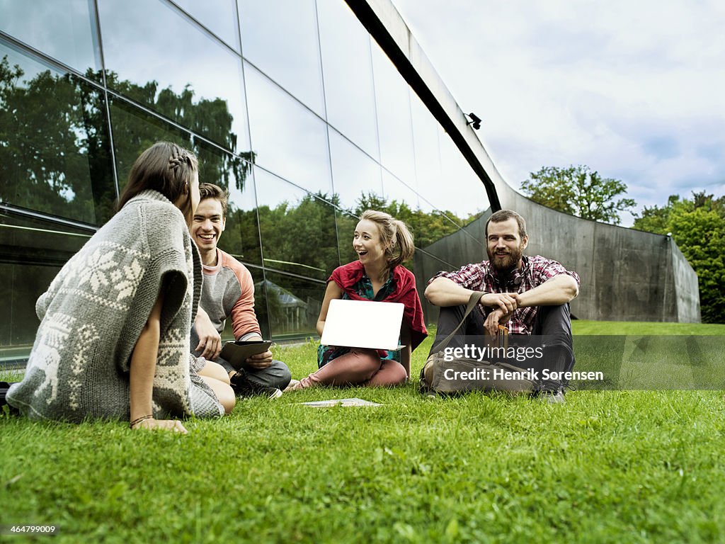 University students on campus