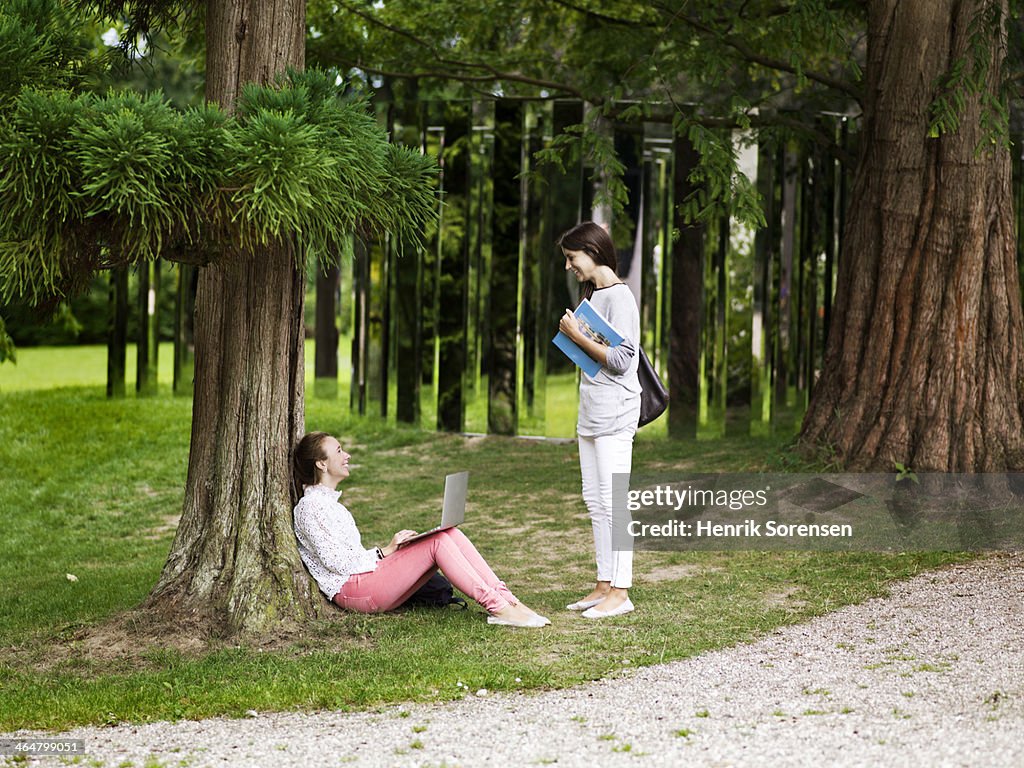 University students on campus